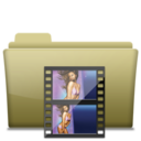 128x128 of Folder Movie Brown