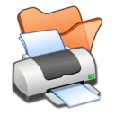 128x128 of Folder orange printer